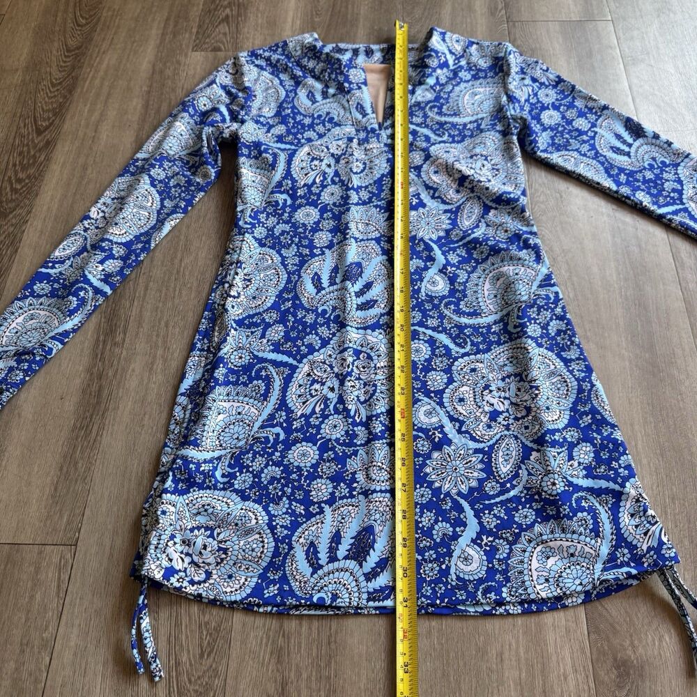 Coolibar Swim Dress Blue UPF 50 Plus Sun Protection XXS Long Sleeve Beach Shirt - Picture 8 of 13